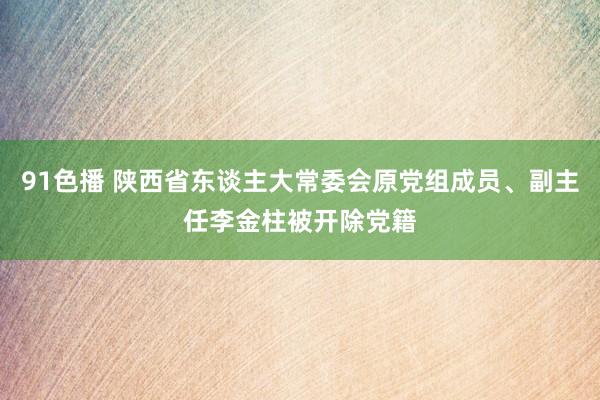 91色播 陕西省东谈主大常委会原党组成员、副主任李金柱被开除党籍