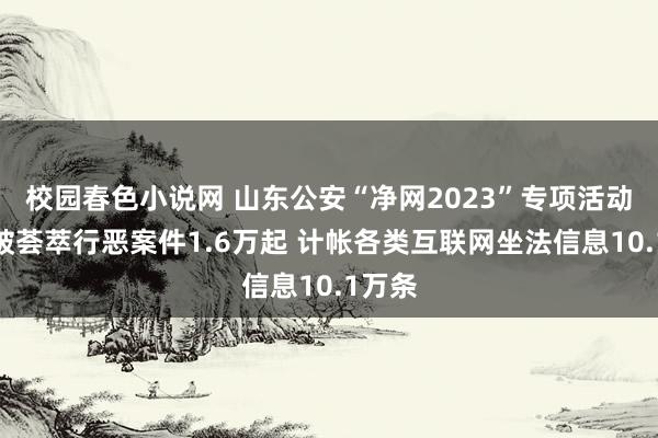 校园春色小说网 山东公安“净网2023”专项活动共侦破荟萃行恶案件1.6万起 计帐各类互联网坐法信息10.1万条