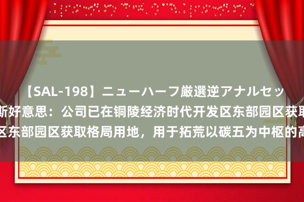 【SAL-198】ニューハーフ厳選逆アナルセックス全20名8時間！ 贝斯好意思：公司已在铜陵经济时代开发区东部园区获取格局用地，用于拓荒以碳五为中枢的高端新材料格局