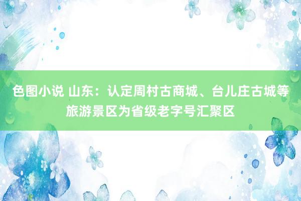 色图小说 山东：认定周村古商城、台儿庄古城等旅游景区为省级老字号汇聚区