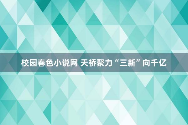 校园春色小说网 天桥聚力“三新”向千亿