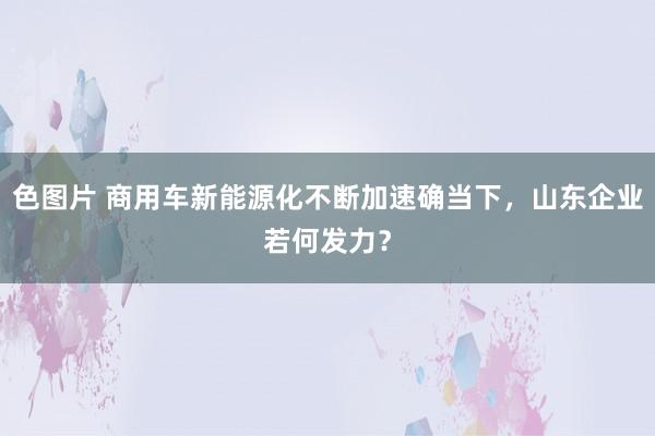 色图片 商用车新能源化不断加速确当下，山东企业若何发力？