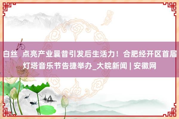 白丝  点亮产业曩昔引发后生活力！合肥经开区首届灯塔音乐节告捷举办_大皖新闻 | 安徽网