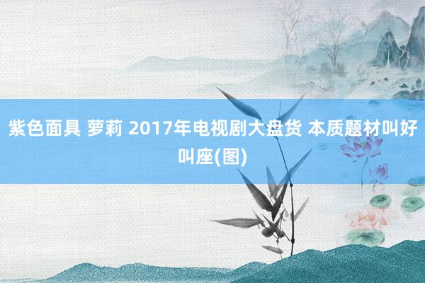 紫色面具 萝莉 2017年电视剧大盘货 本质题材叫好叫座(图)